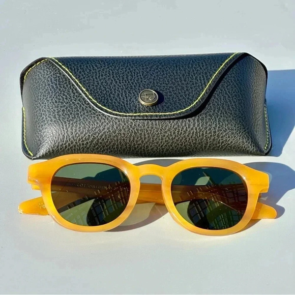 Moscot Dahven Sunglasses Yellow Frame Polarized Lenses